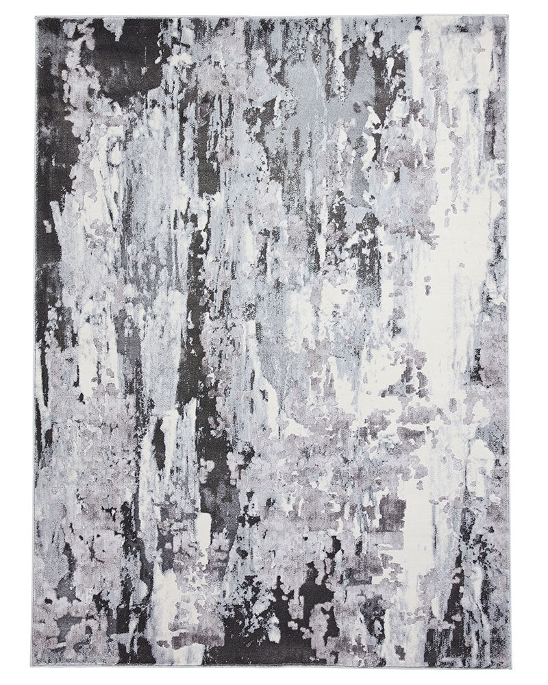 APOLLO GR580 GREY SILVER METALLIC ABSTRACT RUG
