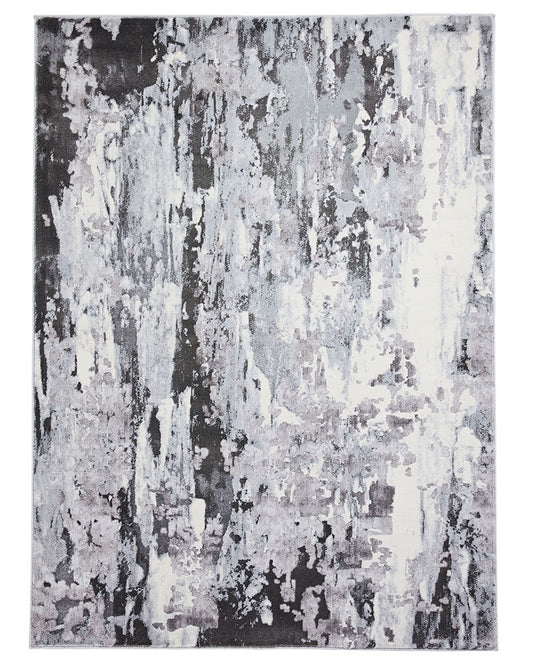 APOLLO GR580 GREY SILVER METALLIC ABSTRACT RUG