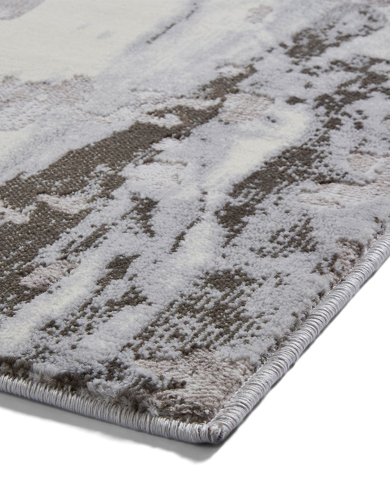 APOLLO GR580 GREY SILVER METALLIC ABSTRACT RUG