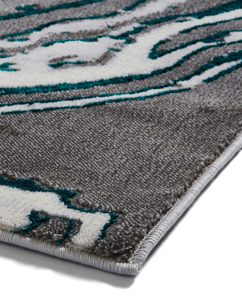 APOLLO GR584 GREY GREEN METALLIC MARBLE RUG