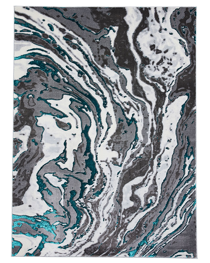 APOLLO GR584 GREY GREEN METALLIC MARBLE RUG