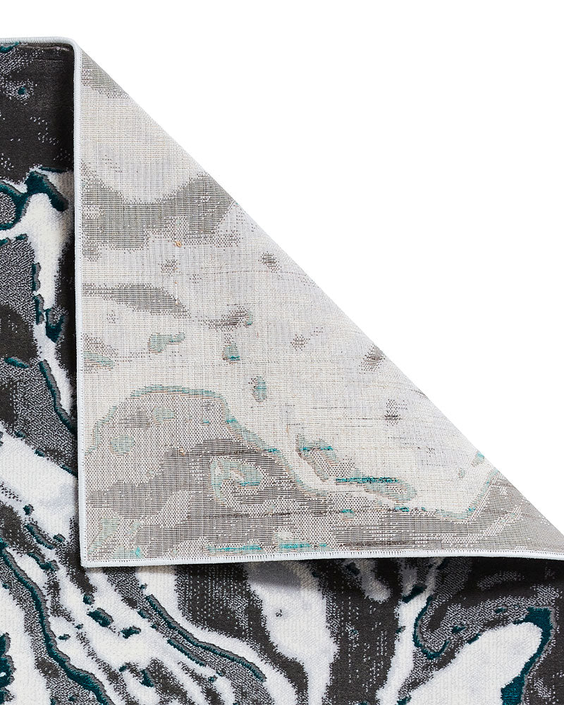 APOLLO GR584 GREY GREEN METALLIC MARBLE RUG