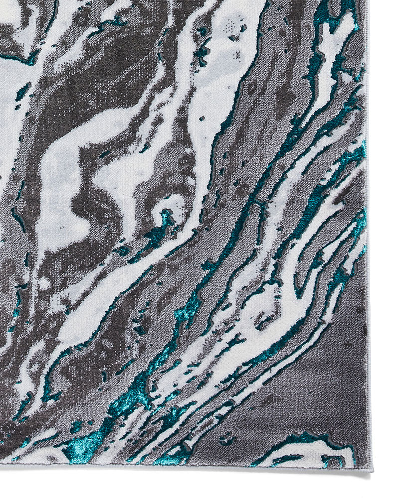 APOLLO GR584 GREY GREEN METALLIC MARBLE RUG