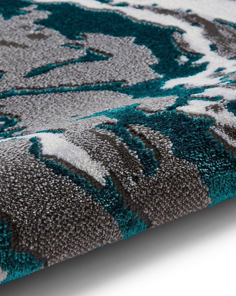 APOLLO GR584 GREY GREEN METALLIC MARBLE RUG