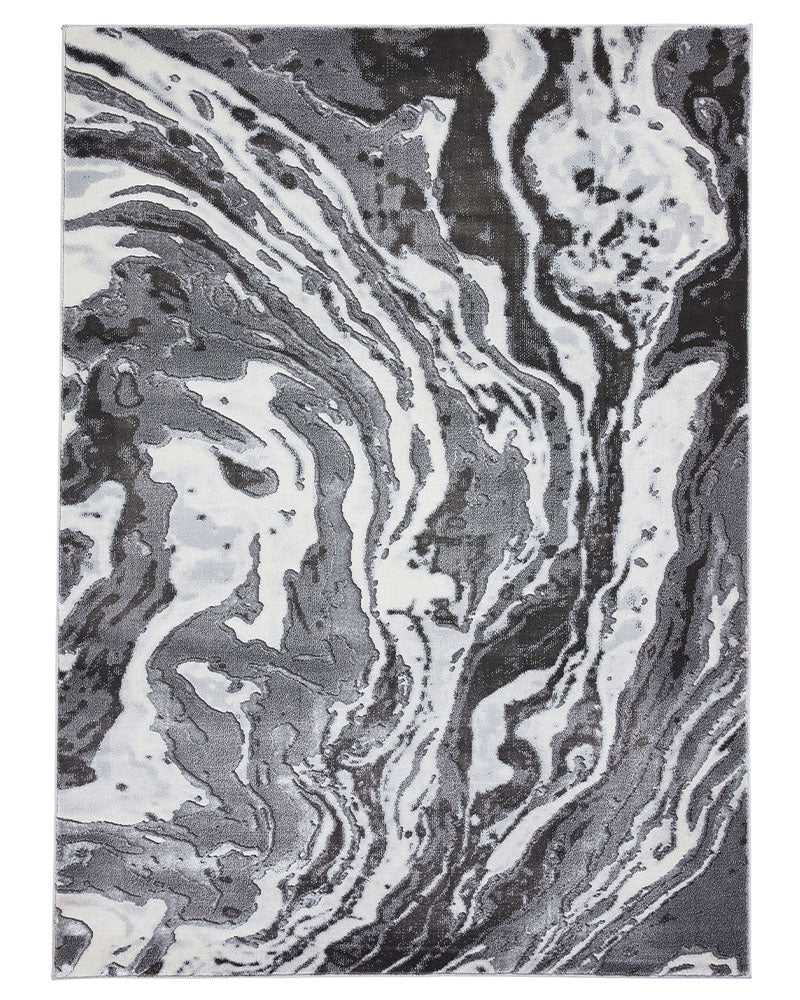 APOLLO GR584 GREY SILVER METALLIC MARBLE RUG