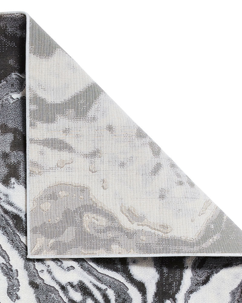 APOLLO GR584 GREY SILVER METALLIC MARBLE RUG