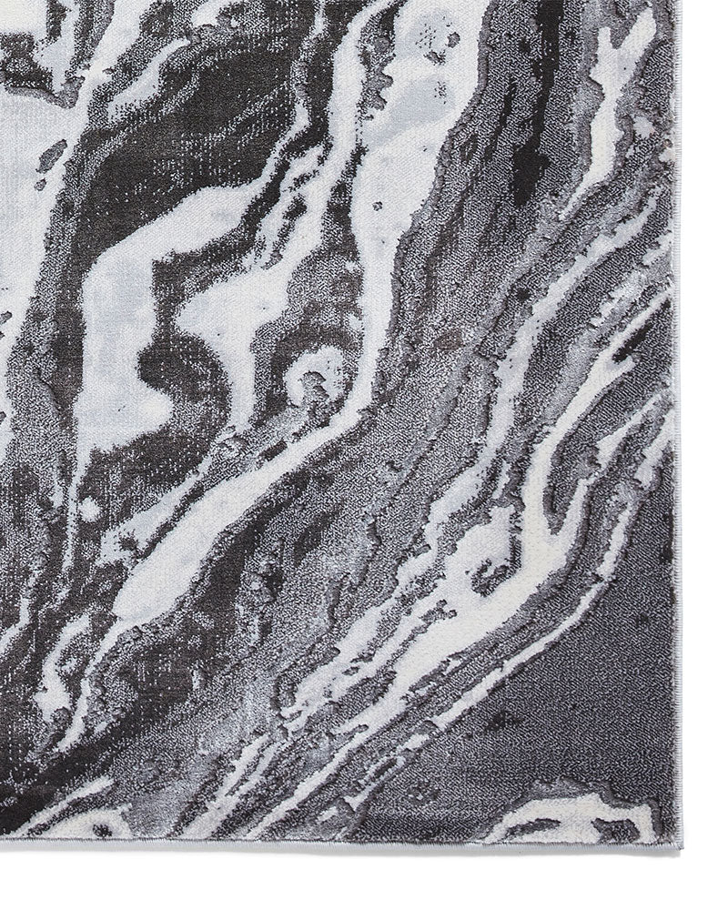 APOLLO GR584 GREY SILVER METALLIC MARBLE RUG