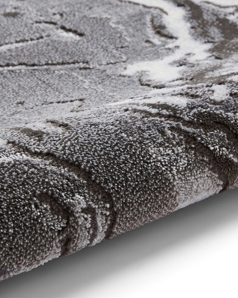 APOLLO GR584 GREY SILVER METALLIC MARBLE RUG