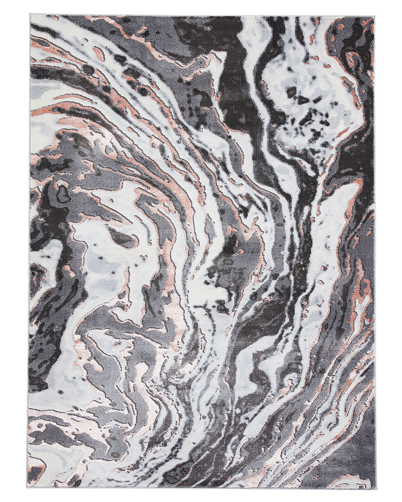 APOLLO GR584 GREY ROSE PINK METALLIC MARBLE RUG