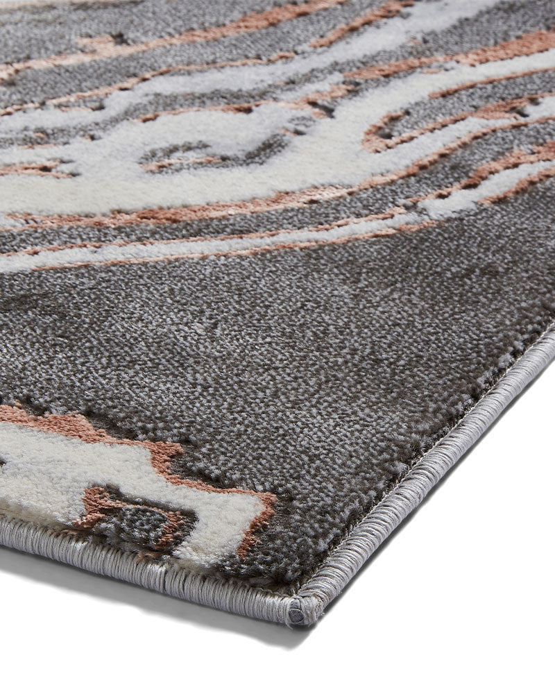 APOLLO GR584 GREY ROSE PINK METALLIC MARBLE RUG