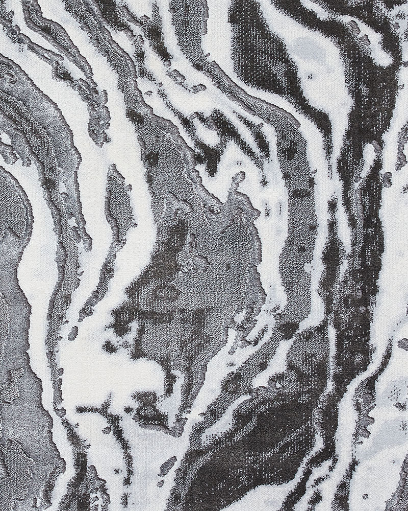 APOLLO GR584 GREY SILVER METALLIC MARBLE RUG