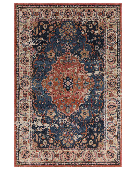 ZOLA HERIS VINTAGE PERSIAN STYLE BLUE TERRACOTTA RUG