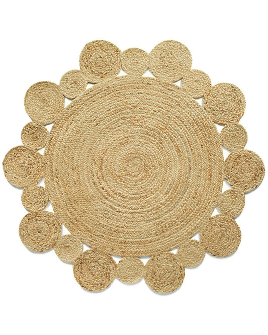 JUTE BRAIDED ROUND RUG NATURAL 150CM CIRCLE