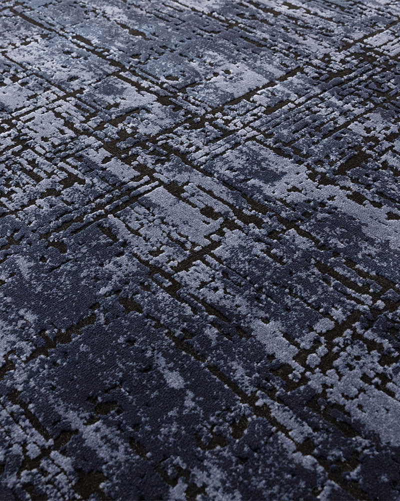 KUZA ABSTRACT NAVY BLUE RUG