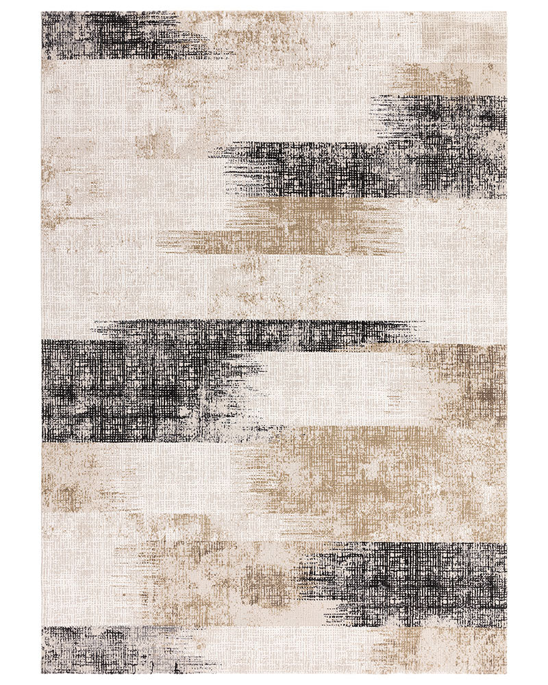 KUZA LINES BEIGE BLACK ABSTACT RUG
