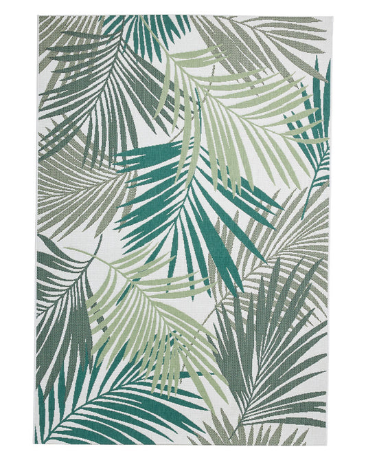 MIAMI 19433 INDOOR / OUTDOOR GREEN / LIGHT BEIGE FLAT WEAVE RUG