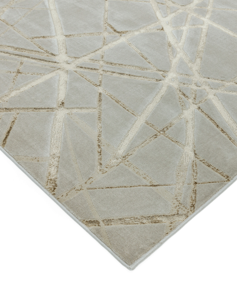 AURORA AU13 MICA GOLD BRONZE METALLIC GEOMETRIC RUG