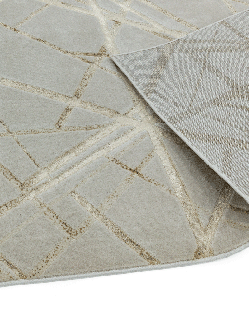 AURORA AU13 MICA GOLD BRONZE METALLIC GEOMETRIC RUG