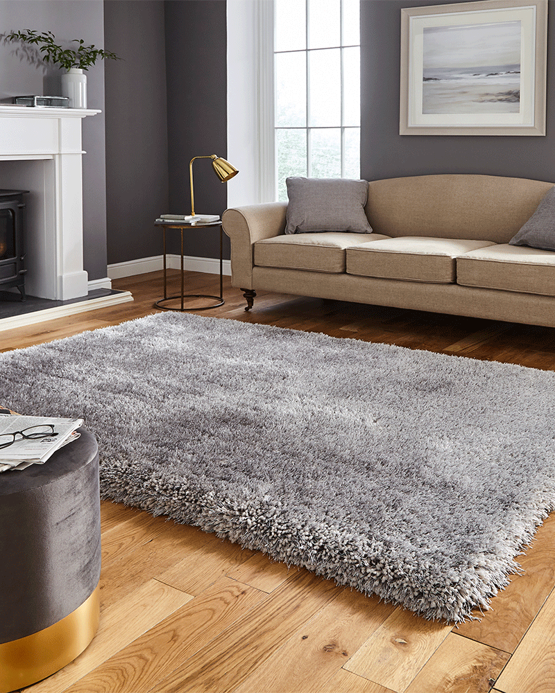 MONTANA SILVER GREY SUPER DEEP HEAVY LUXURY SHAGGY RUG
