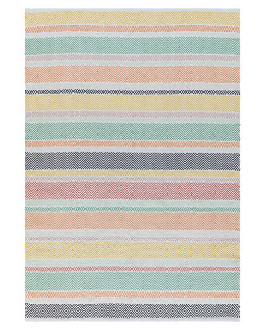 BOARDWALK PASTEL MULTI STRIPE INDOOR OUTDOOR FLATWEAVE RUG