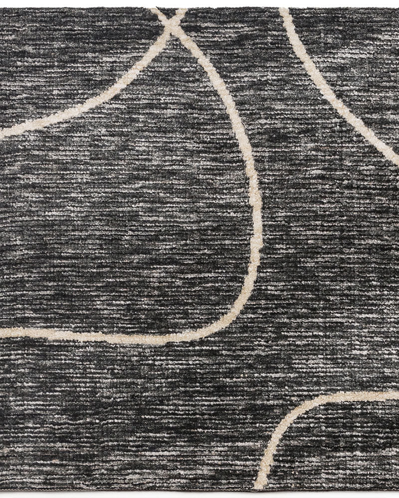 MASON LINEAR BLACK ABSTRACT MODERN RUG