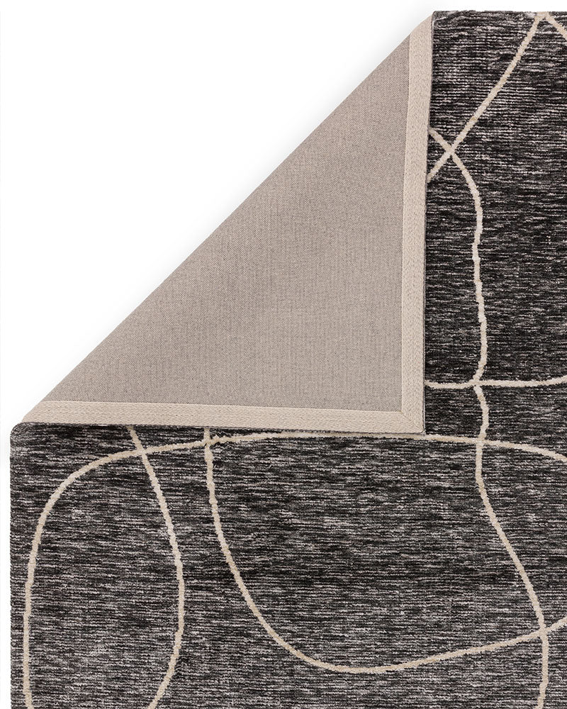 MASON LINEAR BLACK ABSTRACT MODERN RUG