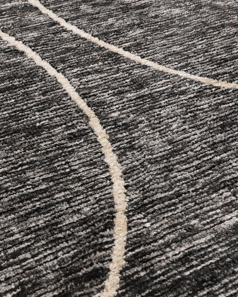 MASON LINEAR BLACK ABSTRACT MODERN RUG
