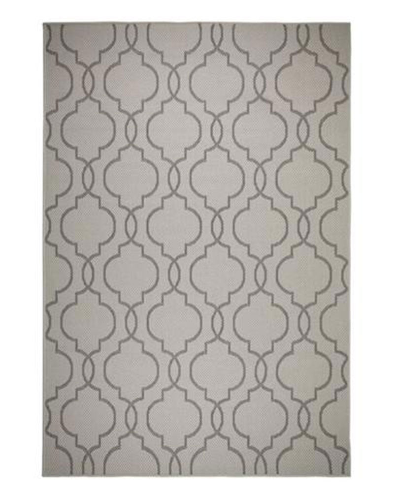 ALFRESCO MILAN GREY BLACK INDOOR / OUTDOOR FLATWEAVE RUG