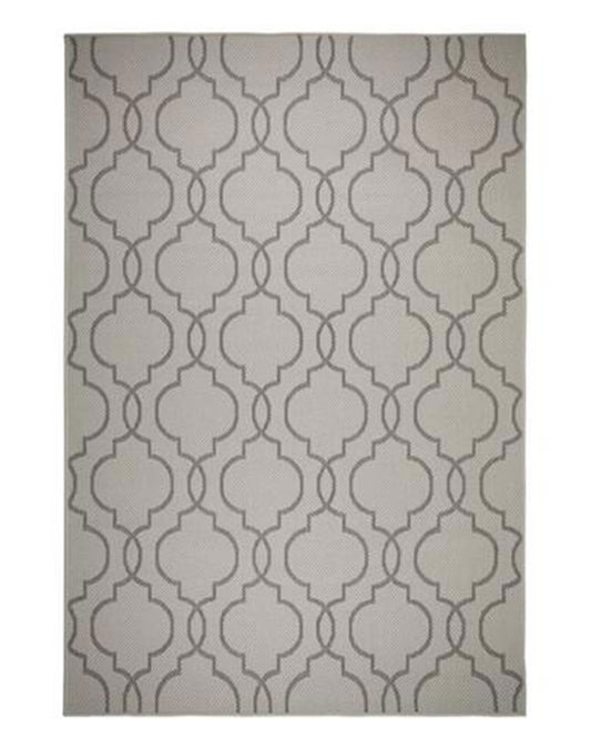 ALFRESCO MILAN GREY BLACK INDOOR / OUTDOOR FLATWEAVE RUG