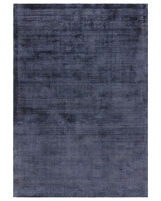 ASTON PLAIN VISCOSE NAVY DISTRESSED EFFECT SHIMMER RUG