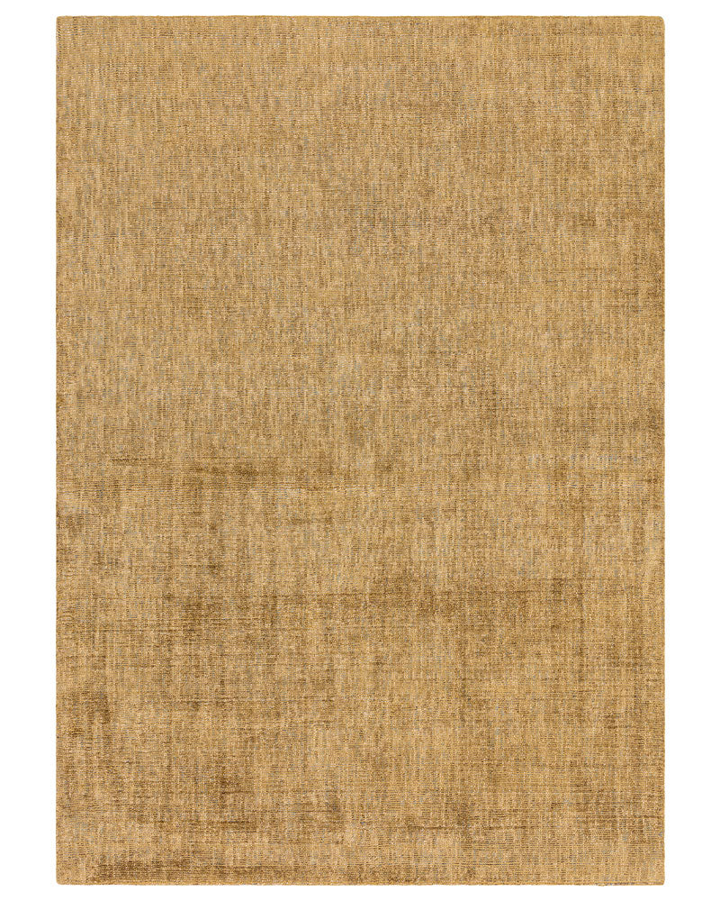 ASTON PLAIN VISCOSE OCHRE DISTRESSED EFFECT SHIMMER RUG