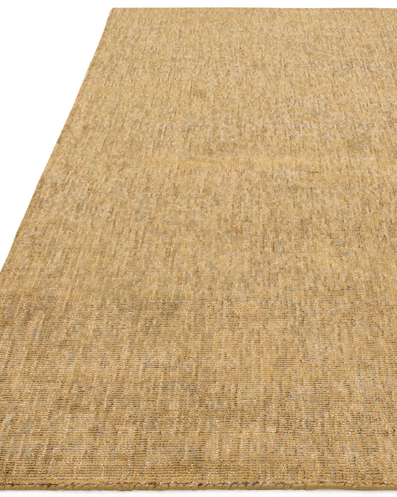ASTON PLAIN VISCOSE OCHRE DISTRESSED EFFECT SHIMMER RUG
