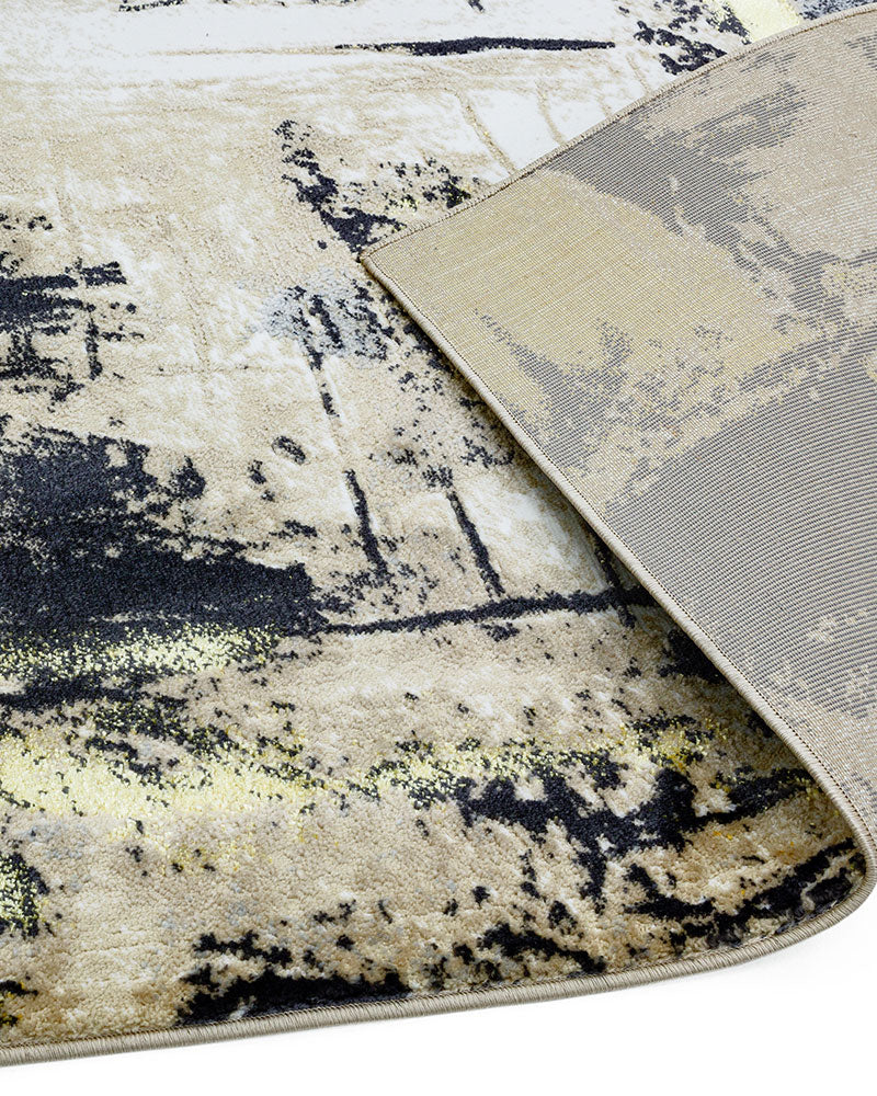 ORION DECOR OR03 YELLOW GREY BEIGE ABSTRACT RUG