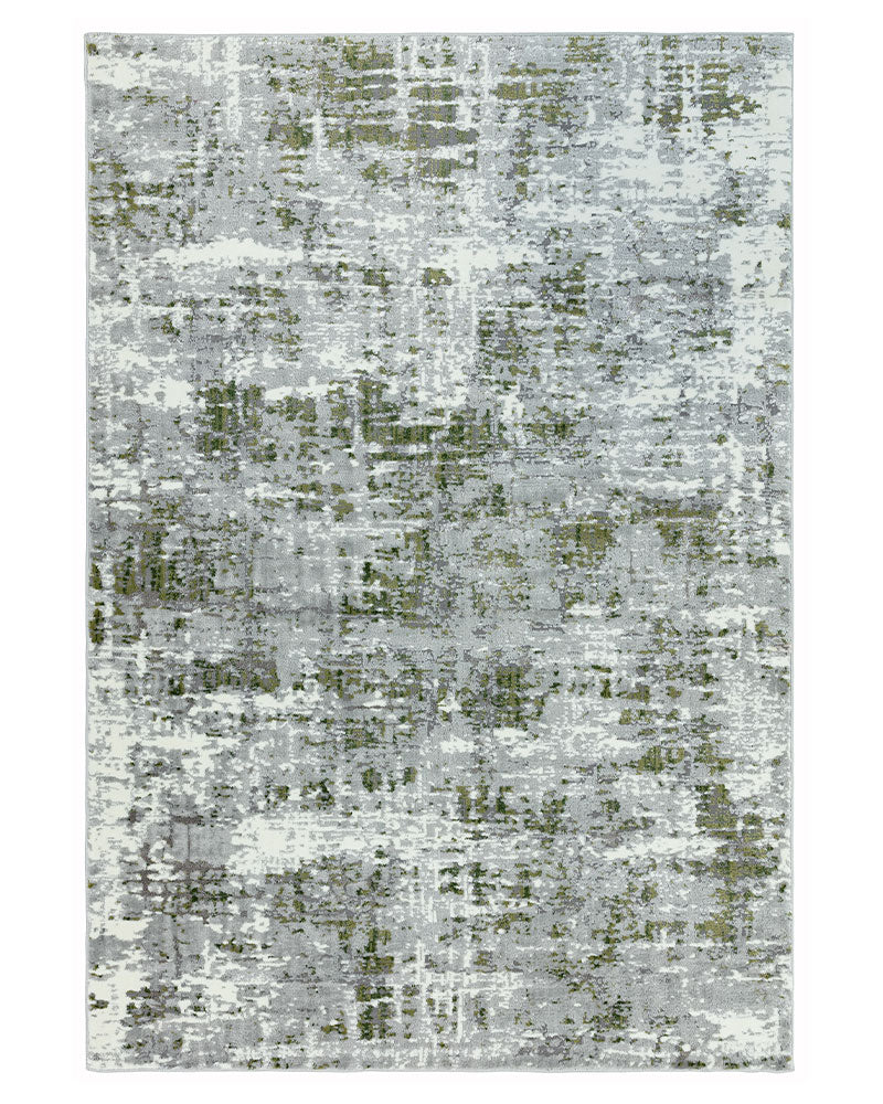 ORION ABSTRACT OR08 GREEN GREY SILVER RUG