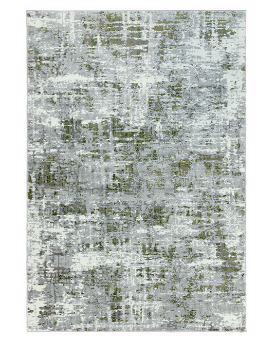 ORION ABSTRACT OR08 GREEN GREY SILVER RUG