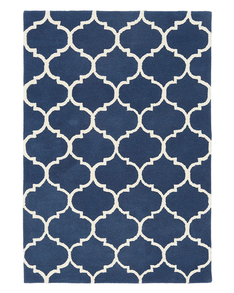 ALBANY OGEE BLUE TRELLIS WOOL RUG