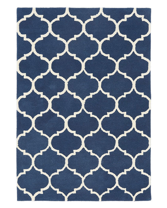 ALBANY OGEE BLUE TRELLIS WOOL RUG