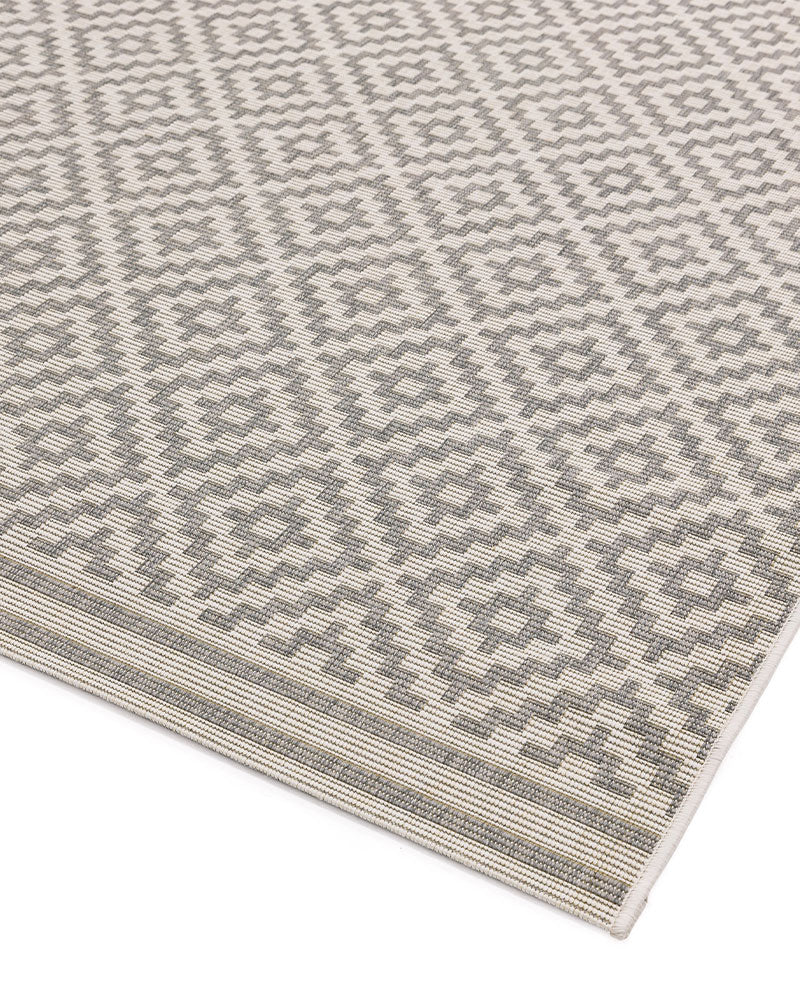 PATIO PAT11 DIAMOND GREY INDOOR OUTDOOR FLATWEAVE RUG