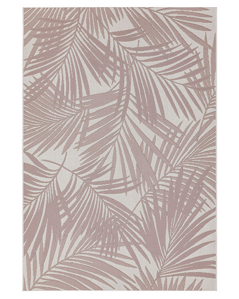 PATIO PAT21 PINK PALM INDOOR OUTDOOR FLATWEAVE RUG