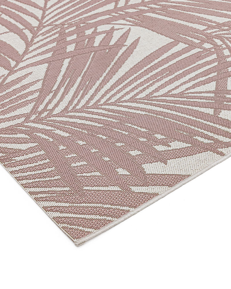 PATIO PAT21 PINK PALM INDOOR OUTDOOR FLATWEAVE RUG