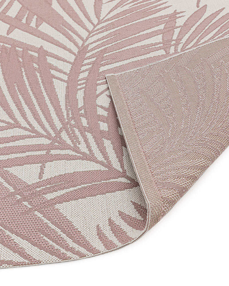 PATIO PAT21 PINK PALM INDOOR OUTDOOR FLATWEAVE RUG