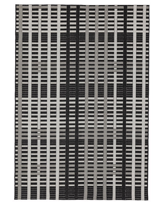 PATIO PAT22 GRID BLACK FLATWEAVE INDOOR OUTDOOR RUG