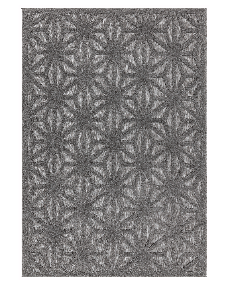 SALTA SA01 ANTHRACITE STAR INDOOR OUTDOOR FLATWEAVE RUG