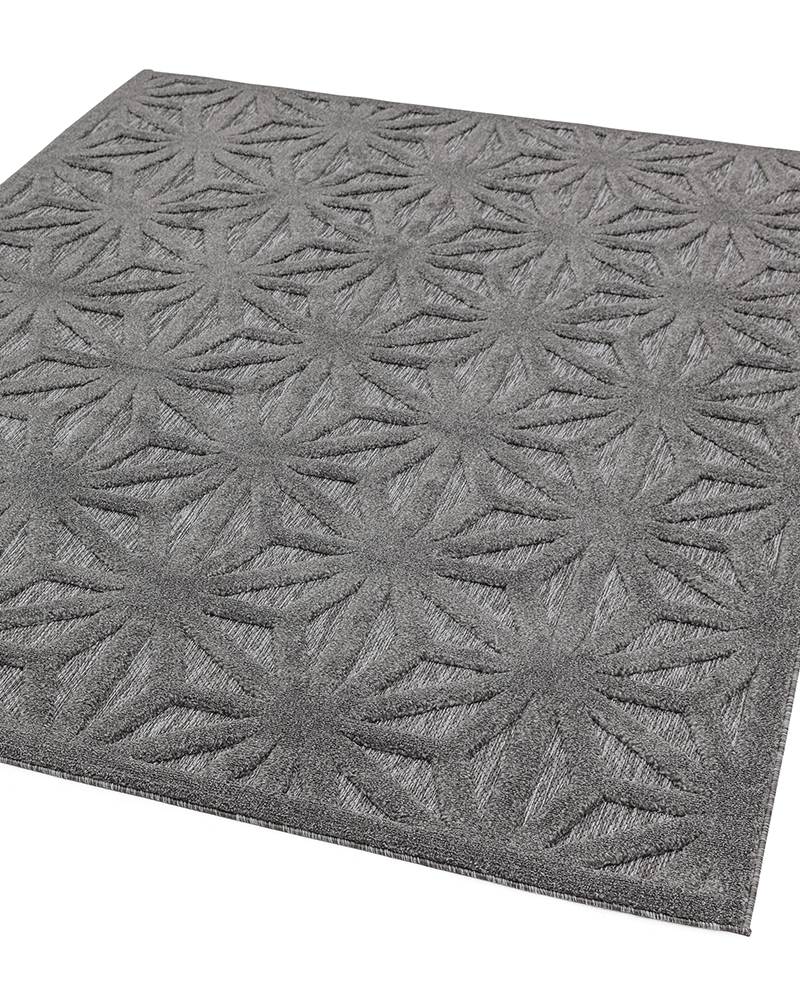 SALTA SA01 ANTHRACITE STAR INDOOR OUTDOOR FLATWEAVE RUG