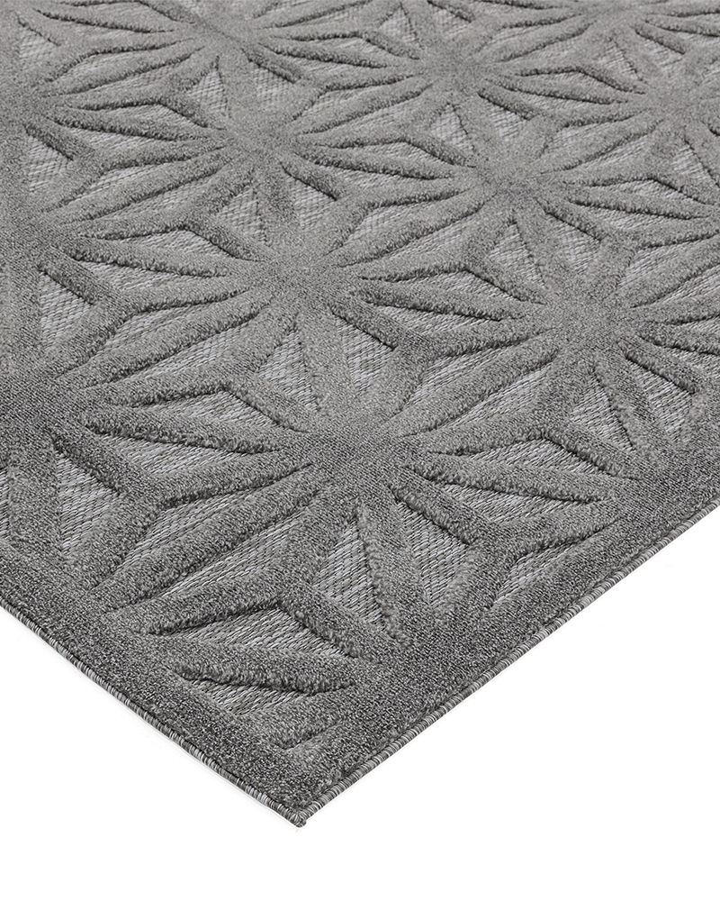 SALTA SA01 ANTHRACITE STAR INDOOR OUTDOOR FLATWEAVE RUG