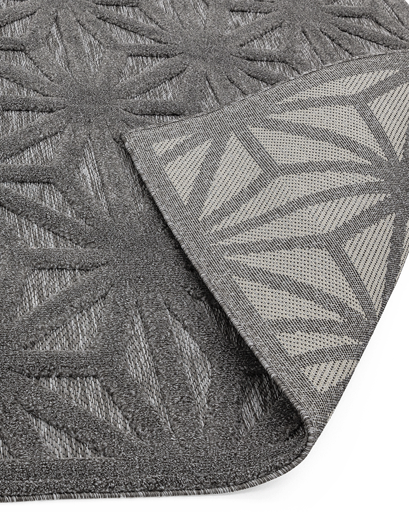 SALTA SA01 ANTHRACITE STAR INDOOR OUTDOOR FLATWEAVE RUG