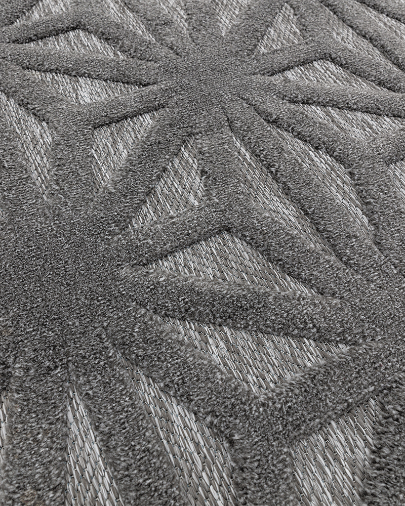 SALTA SA01 ANTHRACITE STAR INDOOR OUTDOOR FLATWEAVE RUG