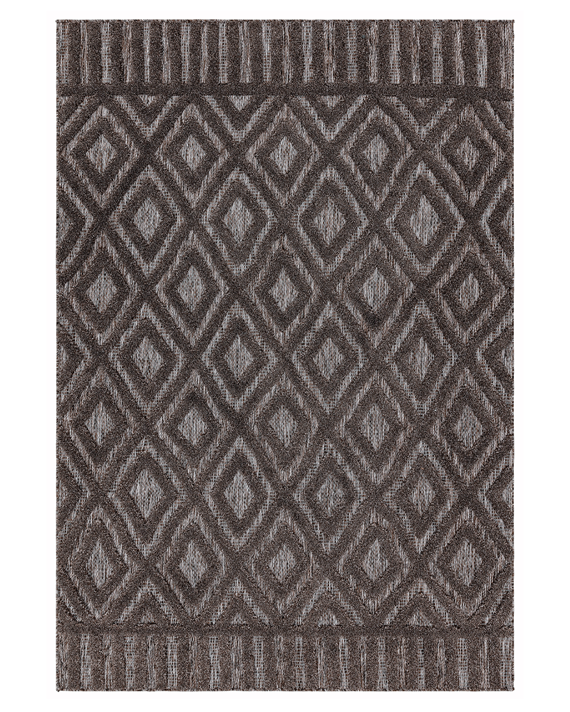 SALTA SA02 CHARCOAL DIAMOND INDOOR OUTDOOR FLATWEAVE RUG