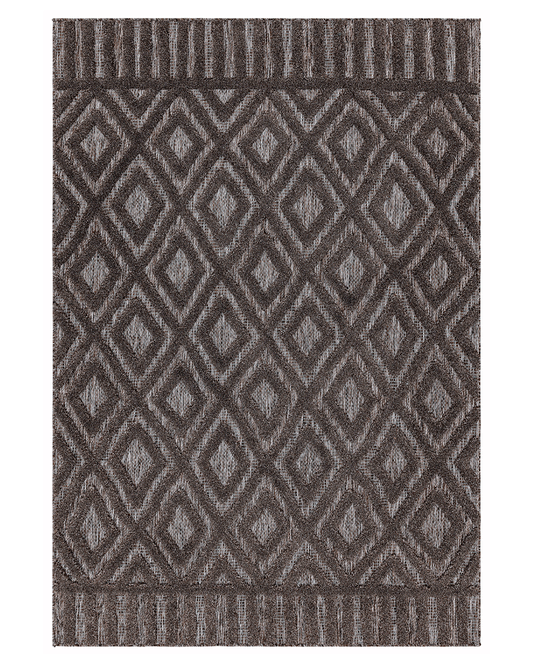 SALTA SA02 CHARCOAL DIAMOND INDOOR OUTDOOR FLATWEAVE RUG