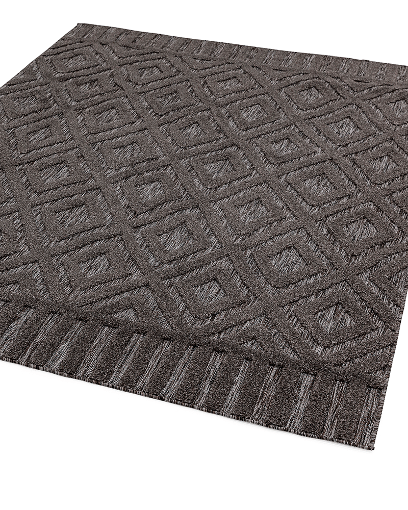 SALTA SA02 CHARCOAL DIAMOND INDOOR OUTDOOR FLATWEAVE RUG